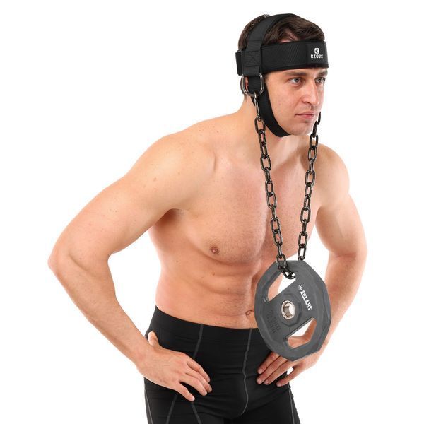 Упряжь тренажер для тренировки мышц шеи NECK HARNESS EZOUS N-06 черный N-06 фото