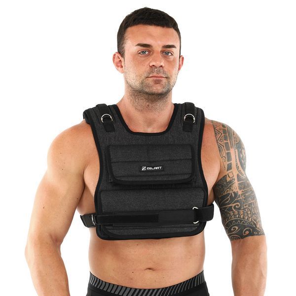 Жилет утяжелитель с регулируемым весом Zelart WEIGTH VEST TA-7805-10 вес-0,5-10кг черный TA-7805-10 фото