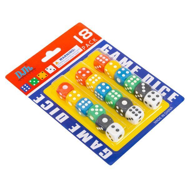 Кости игральные кубики для настольных игр Dice SP-Sport 1498-1 18 шт разноцветный 1498-1 фото