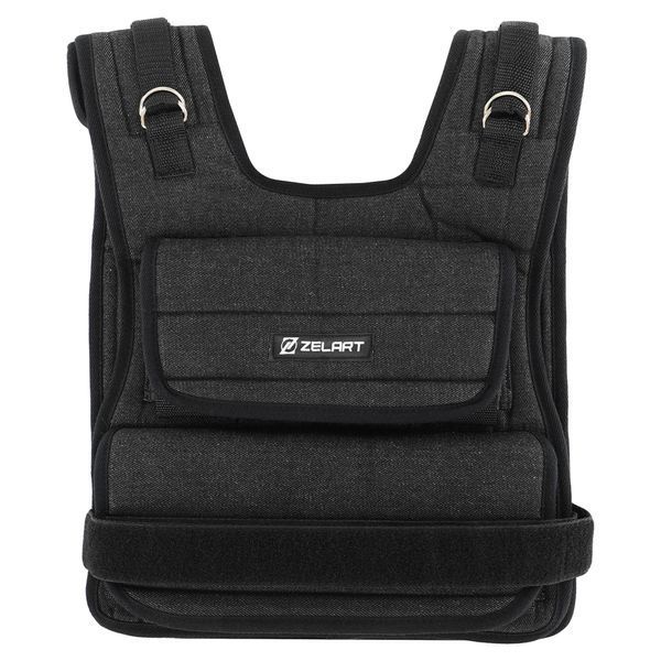 Жилет утяжелитель с регулируемым весом Zelart WEIGTH VEST TA-7805-10 вес-0,5-10кг черный TA-7805-10 фото