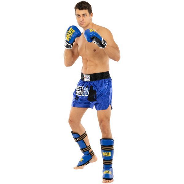 Захист гомілки та стопи Муай Тай, ММА, Кікбоксинг штучна шкіра BOXER NEW 2004-4-N M-XL кольори в асортименті M 2004-4-N фото