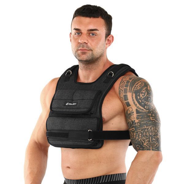 Жилет утяжелитель с регулируемым весом Zelart WEIGTH VEST TA-7805-10 вес-0,5-10кг черный TA-7805-10 фото