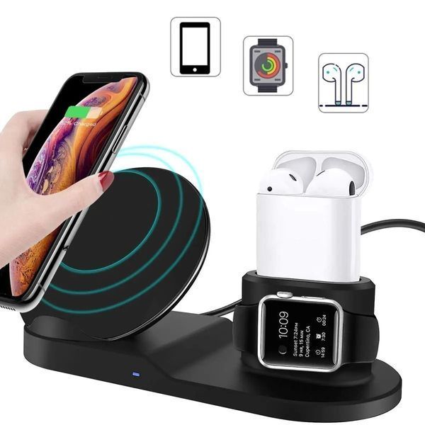 Док-станція зарядна станція Wireless fast charger 3 в 1 ws57657 фото