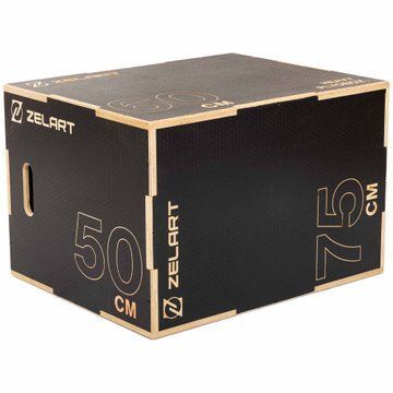Бокс плиометрический тумба для кроссфита Плиобокс Wood Plyo box Zelart FI-4884-2 1шт 75см черный FI-4884-2 фото
