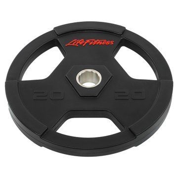 Млинці диски гумові з потрійним хватом та металевою втулкою LIFE FITNESS SC-80154B-20 51мм 20кг чорний SC-80154B-20 фото