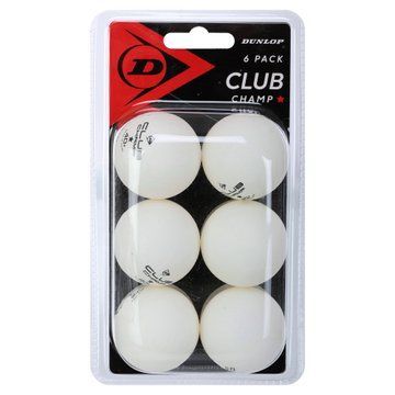 Набор мячей для настольного тенниса DUNLOP DL679345 CLUB CHAMP 6шт белый DL679345 фото