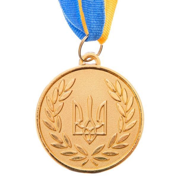 Медаль спортивная с лентой SP-Sport UKRAINE с украинской символикой C-6865 o5см золото, серебро, бронза C-6865 фото