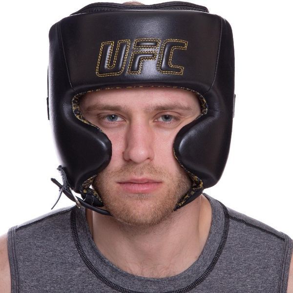 Шлем боксерский в мексиканском стиле кожаный UFC PRO Prem Lace Up UHK-75056 L-XL черный UHK-75056 фото