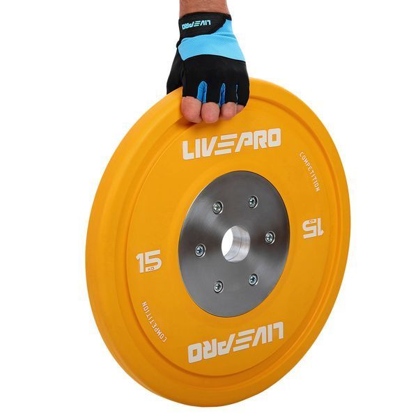 Бамперные диски резиновые Bumper Plates LiveUp LP8335-15 o50.5мм 15кг желтый LP8335-15 фото