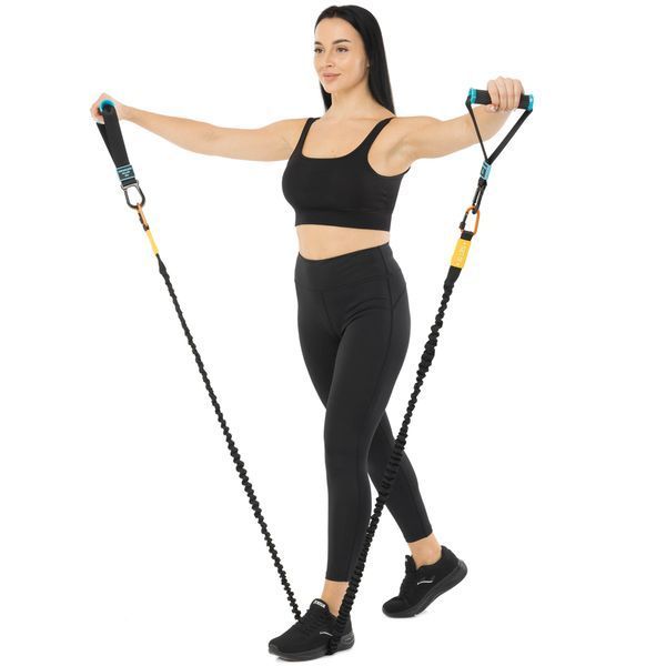Ручки с карабинами для эспандеров резинок и тренажеров FIT HOOK HANDLES LiveUp LP8706 2шт черный LP8706 фото