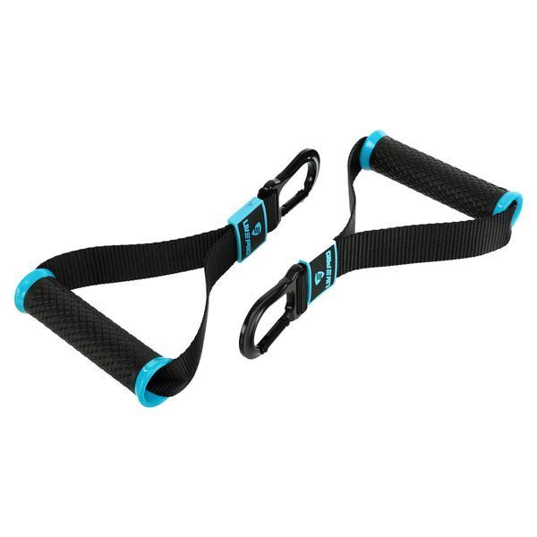 Ручки с карабинами для эспандеров резинок и тренажеров FIT HOOK HANDLES LiveUp LP8706 2шт черный LP8706 фото