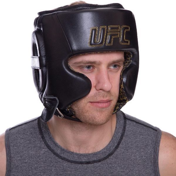 Шлем боксерский в мексиканском стиле кожаный UFC PRO Prem Lace Up UHK-75056 L-XL черный UHK-75056 фото