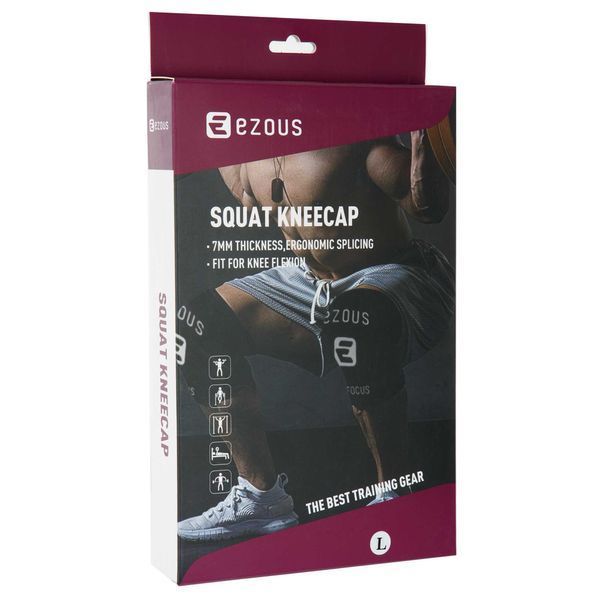 Наколенники для приседа и пауэрлфтинга 2штуки SQUAT KNEECAP EZOUS A-02 S-XL черный XL A-02 фото