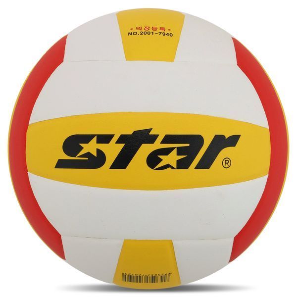М'яч волейбольний STAR NEW HIGHEST VB425-34 №5 PU білий-жовтий-червоний VB425-34 фото