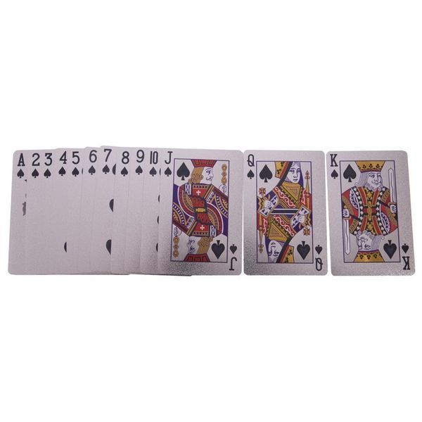 Карты игральные пластиковые серебряные SP-Sport SILVER 100 DOLLAR IG-4566-S 54 карты IG-4566-S фото