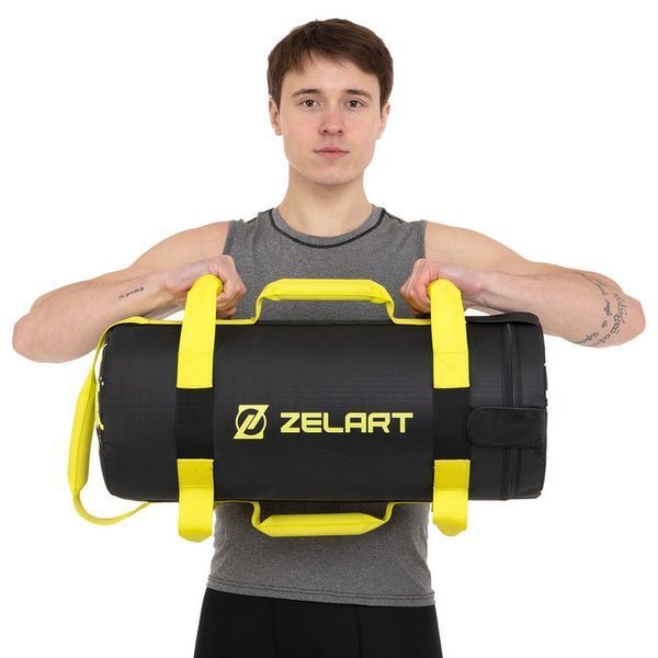 Мешок утяжелитель для функционального тренинга Power Bag Zelart TA-7825-5 5кг черный-желтый TA-7825-5 фото