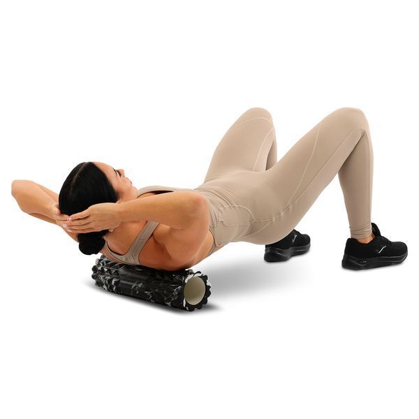 Роллер масажний циліндр (ролик мфр) 45см Grid Spine Roller EVA LiveUp LP8233 чорний LP8233 фото