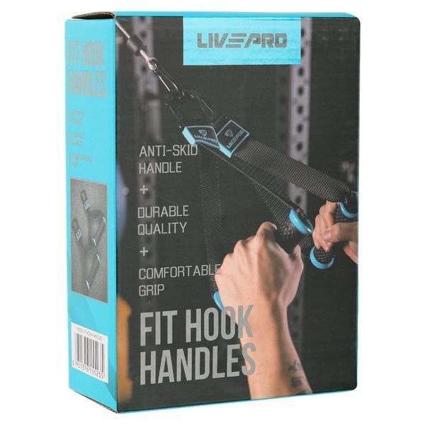 Ручки с карабинами для эспандеров резинок и тренажеров FIT HOOK HANDLES LiveUp LP8706 2шт черный LP8706 фото