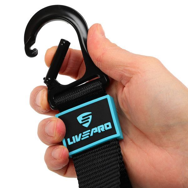 Ручки с карабинами для эспандеров резинок и тренажеров FIT HOOK HANDLES LiveUp LP8706 2шт черный LP8706 фото