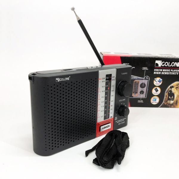 Радиоприемник переносной GOLON RX F12 AM/FM/SW, Радиоприемник am fm, Радио переносное фм. Цвет: черный ws83858-1 фото