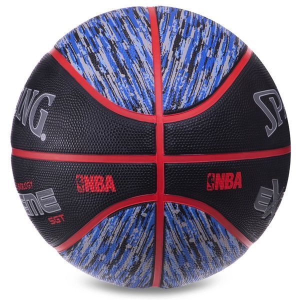Мяч баскетбольный резиновый SPALDING NBA Extreme SGT 83501Z размер 7 черный-синий 83501Z фото