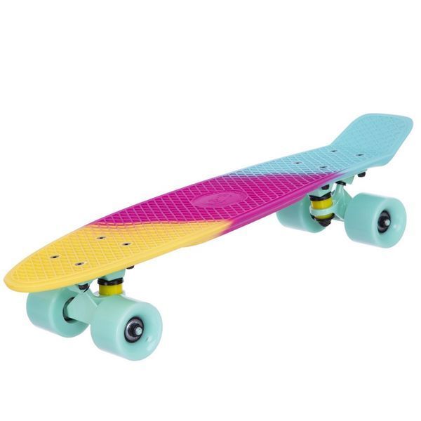Пенни борд Penny Board круизер пластиковый 22' FISH COLOR SK-402-10 желтый-малиновый-мятный SK-402-10 фото
