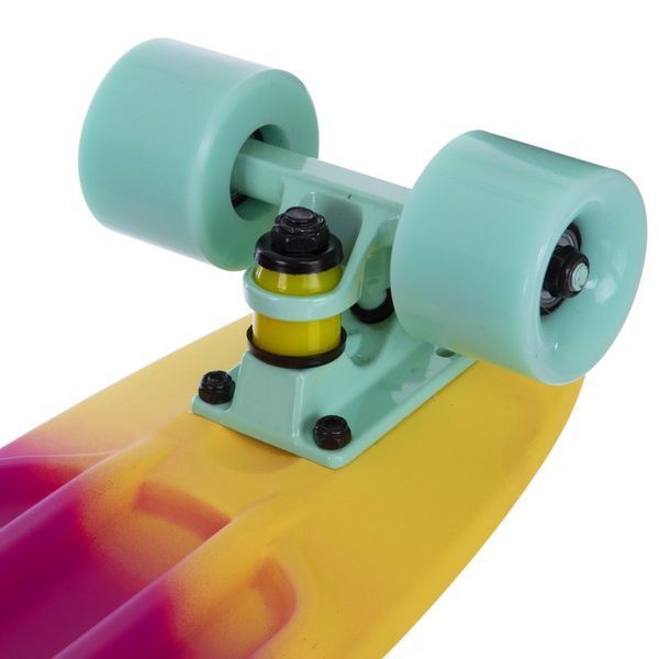 Пенни борд Penny Board круизер пластиковый 22' FISH COLOR SK-402-10 желтый-малиновый-мятный SK-402-10 фото