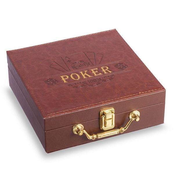 Набор для покера в кейсе из экокожи Poker game set SP-Sport PK100L 100 фишек PK100L фото