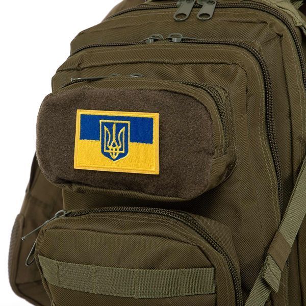 Шеврон патч на липучке 'Флаг Украины с гербом' TY-9926 желтый-голубой TY-9926 фото
