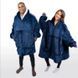 Плед толстовка с капюшоном и рукавами Huggle Hoodie оверсайз. Цвет: синий ws96134 фото 16