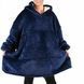 Плед толстовка с капюшоном и рукавами Huggle Hoodie оверсайз. Цвет: синий ws96134 фото 6