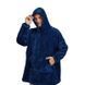Плед толстовка с капюшоном и рукавами Huggle Hoodie оверсайз. Цвет: синий ws96134 фото 11