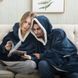 Плед толстовка с капюшоном и рукавами Huggle Hoodie оверсайз. Цвет: синий ws96134 фото 10
