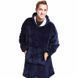Плед толстовка с капюшоном и рукавами Huggle Hoodie оверсайз. Цвет: синий ws96134 фото 8