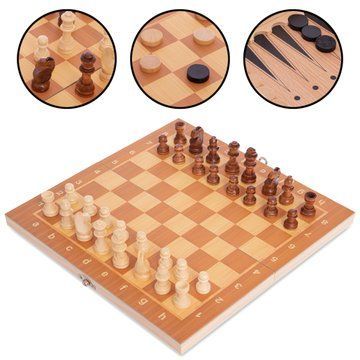 Шахматы шашки нарды 3 в 1 набор настольных игр деревянные SP-Sport W7722 размер 29x29см W7722 фото