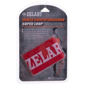 Резинка для вправ стрічка опору LOOP BANDS Zelart FI-8228-2 XS червоний FI-8228-2 фото
