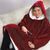 Плед толстовка с капюшоном и рукавами Huggle Hoodie оверсайз. Цвет: бордовый ws96134-1 фото