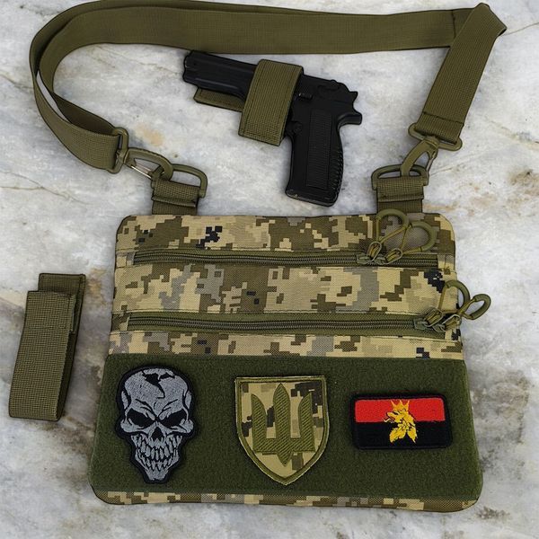Сумка-кобура піксель камуфляж, тактична чоловіча наплічна сумка з тканини кордури AOR -1 ws55928 фото