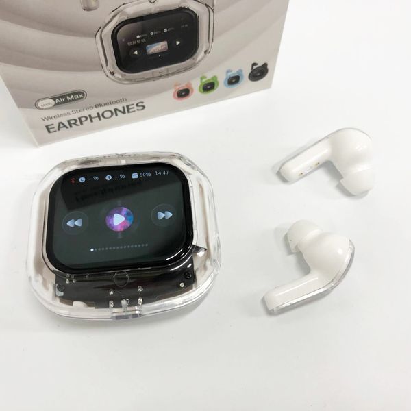 Бездротові вакуумні навушники TWS з дисплеєм LED, вологозахист IPx4 Bluetooth 5.4 з кейсом. Колір: білий ws73645-3 фото