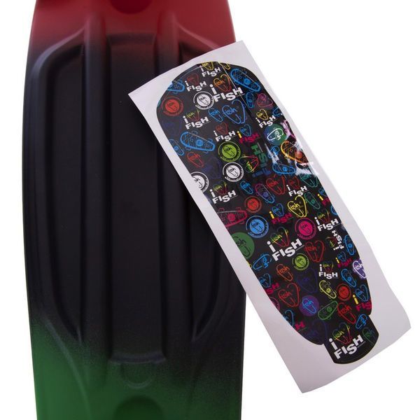 Пенни борд Penny Board круизер пластиковый 22' FISH COLOR SK-402-12 красный-черный-зеленый SK-402-12 фото