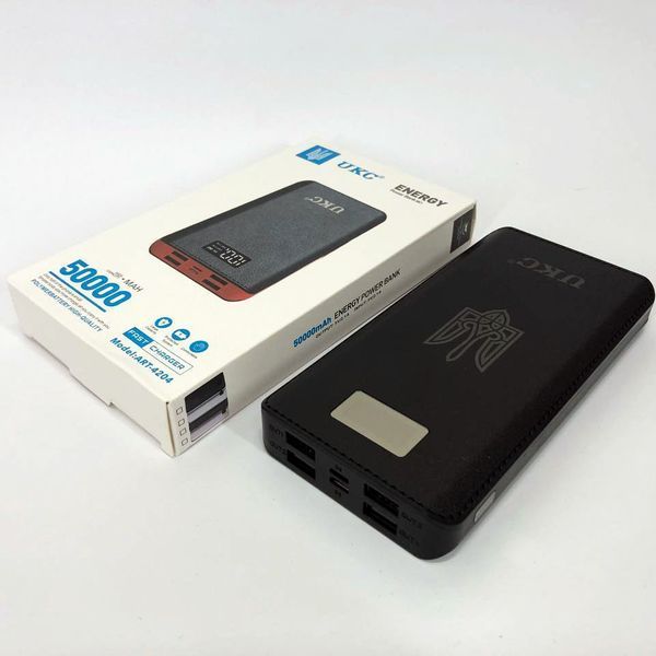 Аккумулятор портативный павербанк POWER BANK UKC ART-4148/4204. 50000mah, 4USB, внешний аккумулятор ws72616 фото