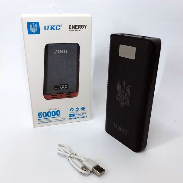 Аккумулятор портативный павербанк POWER BANK UKC ART-4148/4204. 50000mah, 4USB, внешний аккумулятор ws72616 фото