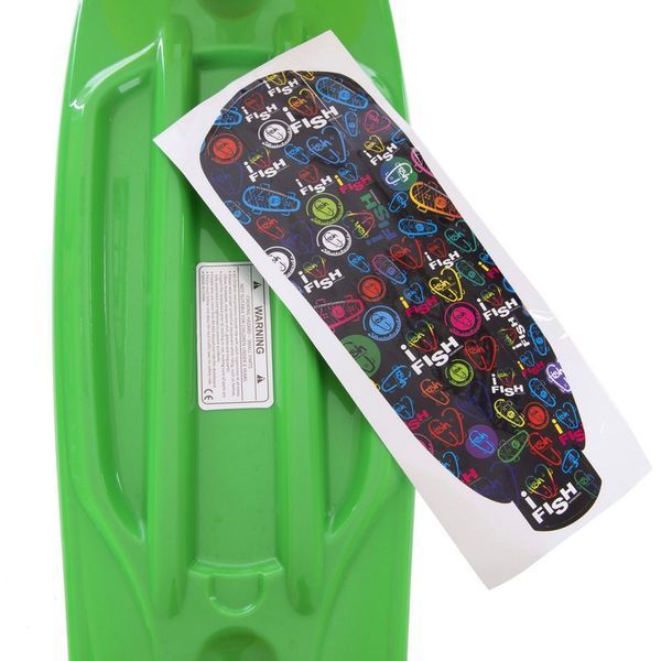 Пенни борд Penny Board круизер пластиковый 22' FISH SK-401-15 зеленый-оранжевый-желтый SK-401-15 фото
