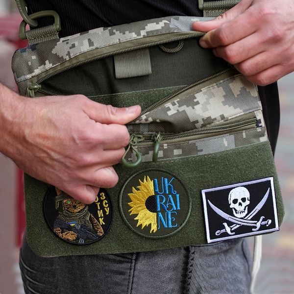 Сумка-кобура піксель камуфляж, тактична чоловіча наплічна сумка з тканини кордури AOR -1 ws55928 фото