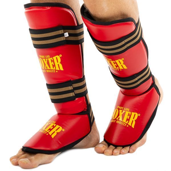 Защита голени и стопы Муай Тай, ММА, Кикбоксинг искусственная кожа BOXER NEW 2004-4-N M-XL цвета в ассортименте XL 2004-4-N фото