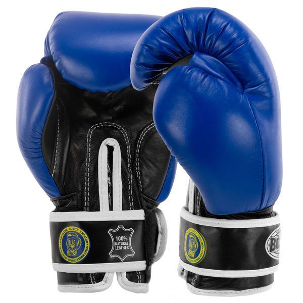 Рукавиці боксерські професійні на липучці шкіряні ФБУ BOXER Profi BO-2001 10-12унцій кольори в асортименті 10 унції BO-2001 фото
