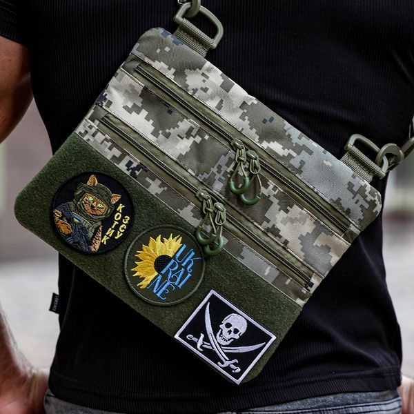 Сумка-кобура піксель камуфляж, тактична чоловіча наплічна сумка з тканини кордури AOR -1 ws55928 фото
