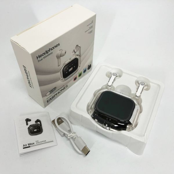 Бездротові вакуумні навушники TWS з дисплеєм LED, вологозахист IPx4 Bluetooth 5.4 з кейсом. Колір: білий ws73645-3 фото