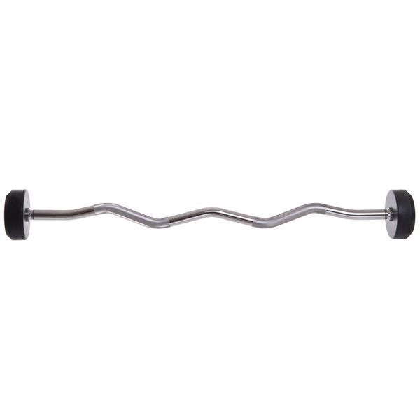 Штанга нерозбірна з фіксованою вагою вигнута гумова Zelart Rubber Coated Barbell TA-2687-10 довжина-95см 10кг чорний TA-2687-10 фото