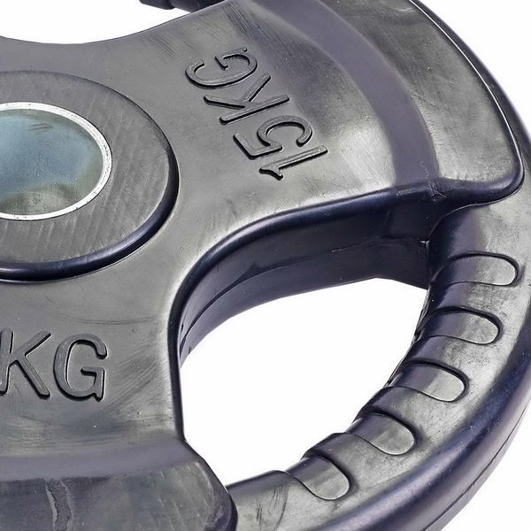 Млинці диски гумові з потрійним хватом та металевою втулкою Record TA-5706-15 52мм 15кг чорний TA-5706-15 фото